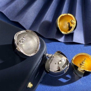 FENDI FF Dome Sphere Stud Earrings