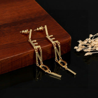 FENDI Vertical FF Link Drop Earrings