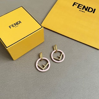 FENDI FF Color Frame Hoop Stud Earrings