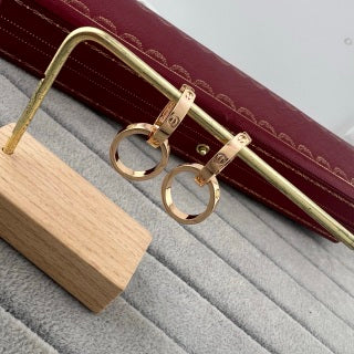 Cartier LOVE collection screw-motif double-hoop earrings (non-diamond)