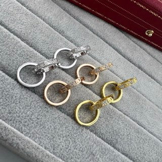 Cartier LOVE collection double-hoop earrings with screw motifs and half-set diamonds