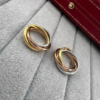 Cartier Classic Interlocking Three-Ring, Three-Tone Ring (Unisex/Couple's Ring)
