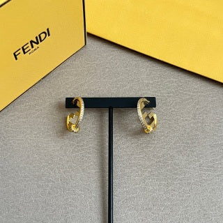 FENDI FF Circle Emblem Stud Earrings