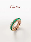 Cartier Green Bead Stud Ring
