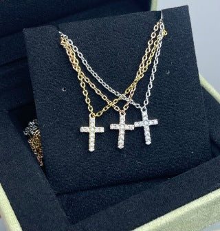 Cartier diamond-pavé cross necklace
