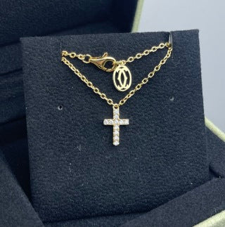 Cartier diamond-pavé cross necklace