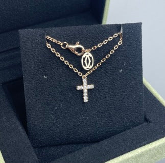 Cartier diamond-pavé cross necklace