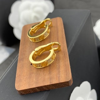 Cartier Marielle Gold Medallion Hoop Earrings