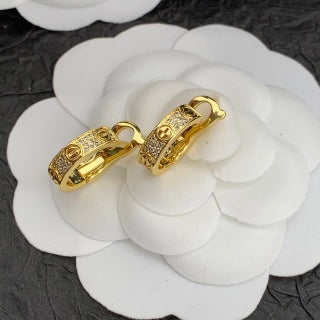 Cartier Marielle Gold Medallion Hoop Earrings