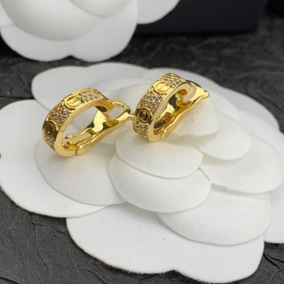 Cartier Marielle Gold Medallion Hoop Earrings