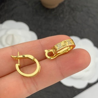 Cartier Marielle Gold Medallion Hoop Earrings