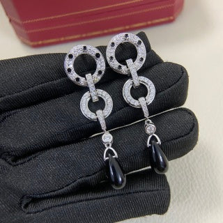Cartier diamond-set leopard-motif tassel earrings