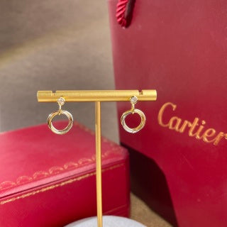 Cartier Minerva Circle Drop Earrings