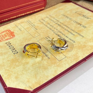 Cartier Trinity three-color diamond earrings