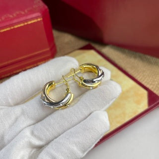 Cartier Trinity three-color diamond earrings