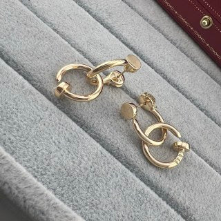 Cartier polished double-nail stud earrings
