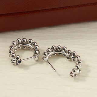 Cartier Roselle Beaded Hoop Earrings