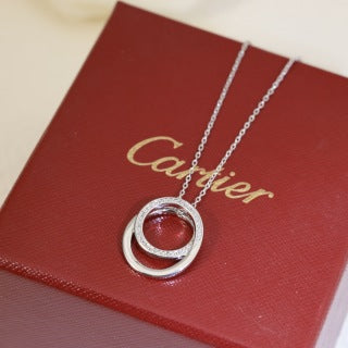 Cartier Aurelia Double Halo Diamond Pendant Necklace