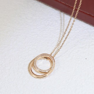 Cartier Aurelia Double Halo Diamond Pendant Necklace