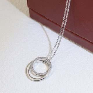 Cartier Aurelia Double Halo Diamond Pendant Necklace