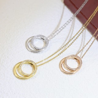 Cartier Aurelia Double Halo Diamond Pendant Necklace