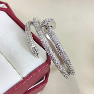 Cartier Juste un Clou bracelet, three-row, fully diamond-set, with spring-loaded clasp