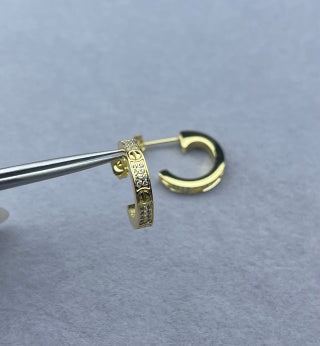 Cartier Small Narrow-Width Pavé Diamond Stud Earrings