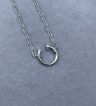 Cartier chunky chain necklace with diamonds at the ends