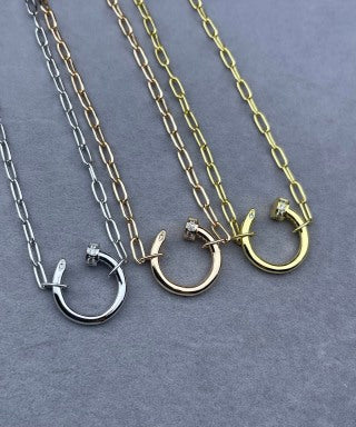 Cartier chunky chain necklace with diamonds at the ends