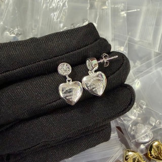 Tiffany Diamond Heart Drop Earrings
