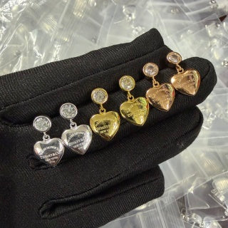 Tiffany Diamond Heart Drop Earrings