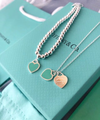Tiffany Heart Tag Double Charm Necklace – Elegant Luxury Jewelry