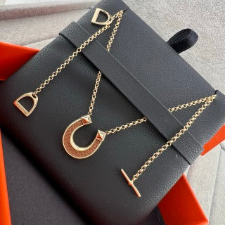 Hermès Mini Pop H Horseshoe Enamel Pendant Necklace