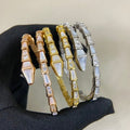 Bvlgari Geometric Crystal Open Cuff Bracelet – Elegant Luxury Jewelry