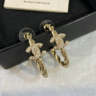 CHANEL Bellavienne Crystal Halo Drop Earrings