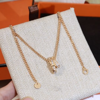 Hermès Kelly Mini Pavé Lock Pendant Necklace