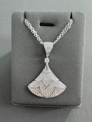 Bvlgari Crystal Fan Pendant Necklace – Elegant Luxury Jewelry