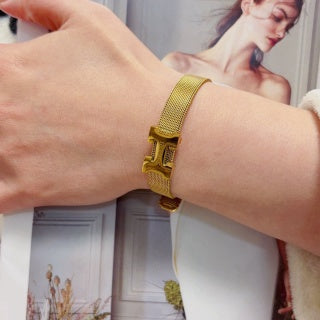 Hermès Clic H Mesh Chain Bracelet