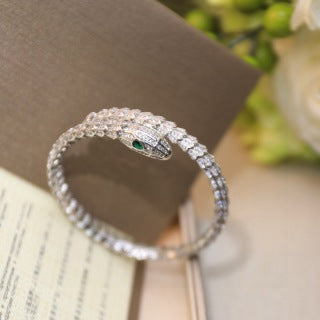 Bvlgari Green Gem Serpent Bracelet – Elegant Luxury Jewelry