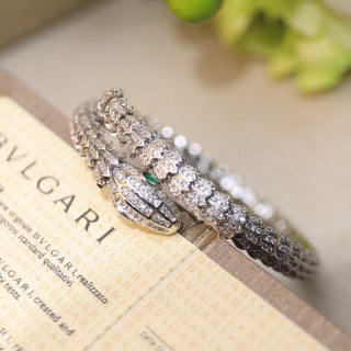 Bvlgari Green Gem Serpent Bracelet – Elegant Luxury Jewelry