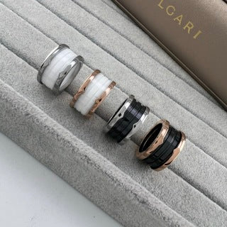 Bvlgari Multi-Tone Ceramic Band Ring – Elegant Luxury Jewelry