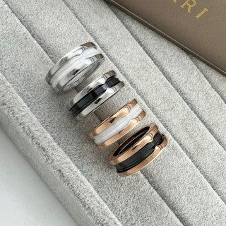 Bvlgari Multi-Layer Ceramic Band Ring – Elegant Luxury Jewelry