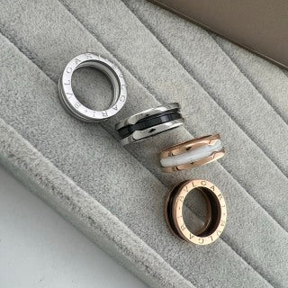 Bvlgari Multi-Layer Ceramic Band Ring – Elegant Luxury Jewelry