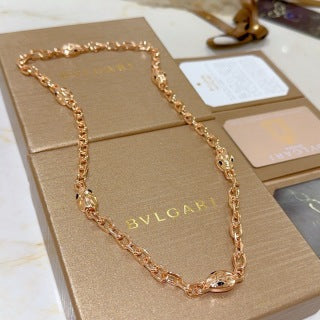 Bvlgari Rose Gold Link Chain Necklace – Elegant Luxury Jewelry