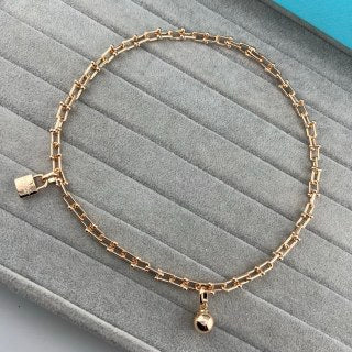 Tiffany Large Bead Lock & Double-U Horseshoe Necklace