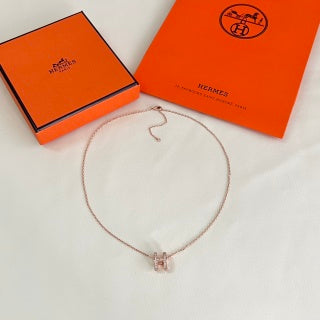 Hermès Mini Kelly Lock Pavé Pendant Necklace