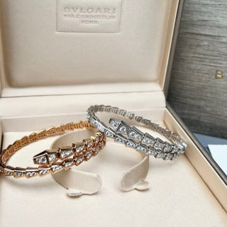 Bvlgari Geometric Crystal Cuff Bracelet – Elegant Luxury Jewelry
