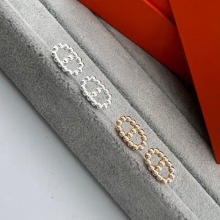 Hermès Éclat Pavé Circle Link Stud Earrings