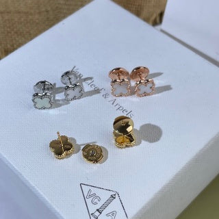 Van Cleef & Arpels Alhambra Gradient Clover Stud Earrings