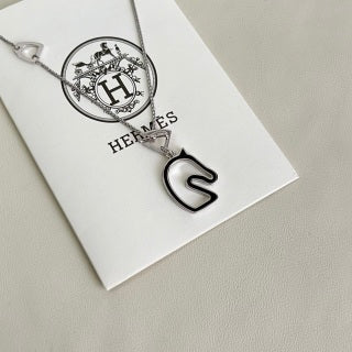 Hermès Mini Pop H Silver Enamel Pendant Necklace
